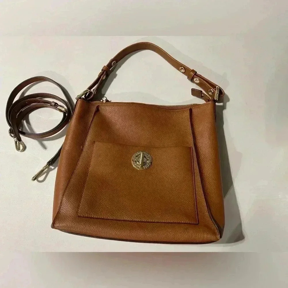 Cole Haan Small Turnlock Leather Shoulder Bag